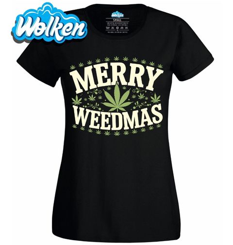 Obrázek produktu Dámské tričko Veselé Zhulené Vánoce Merry Weedmas