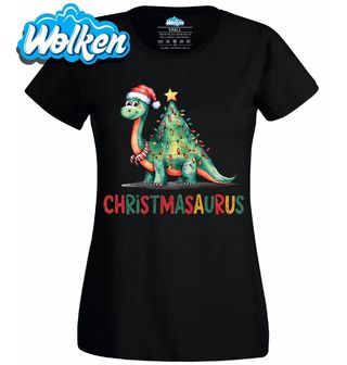 Dámské tričko Vánoční Dinosaurus Christmasaurus.jpg