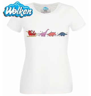 Dámské tričko  Santa a Dinosauří Spřežení.jpg