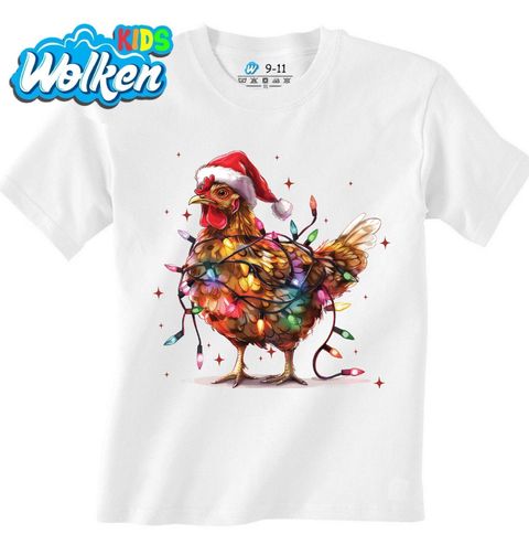 Obrázek produktu Dětské tričko Vánoční Slepice ve Světýlkách