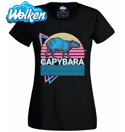 Obrázek produktu Dámské tričko Retro Kapybara při Západu Slunce 80s