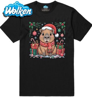 Pánské tričko Vánoční Kapybara mezi Dárky.jpg