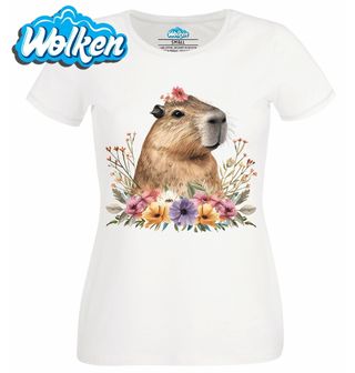 Dámské tričko  Jemná Kapybara v Květinách.jpg