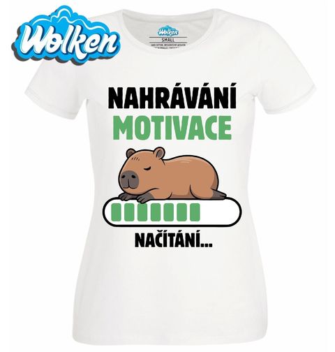 Obrázek produktu Dámské tričko Líná Kapybara Nahrávání Motivace