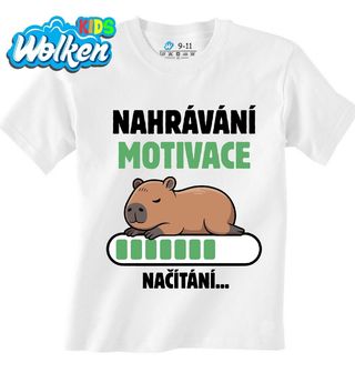 Dětské tričko Líná Kapybara Nahrávání Motivace.jpg