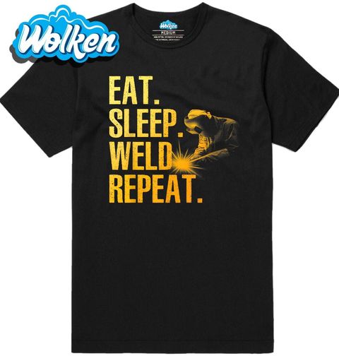 Obrázek produktu Pánské tričko Jez Spi Svařuj Opakuj Eat Sleep Weld Repeat