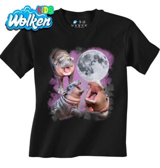 Dětské tričko Hroši vyjící na Měsíc Moo Deng.jpg