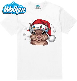 Pánské tričko  Vánoční Veverka v Čepici.jpg