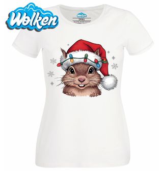 Dámské tričko  Vánoční Veverka v Čepici.jpg