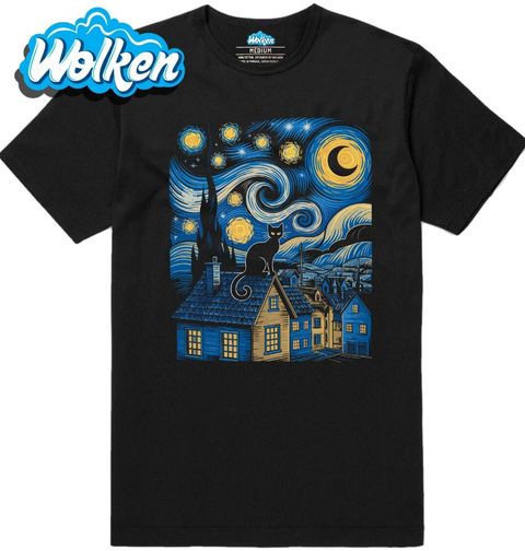 Obrázek produktu Pánské tričko Van Goghova Kočka na Střeše