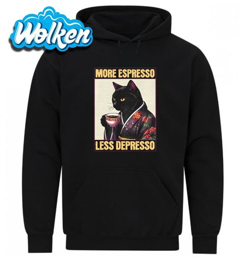 Obrázek produktu Pánská mikina Japonská Kočka s Kávou More Espresso Less Depresso
