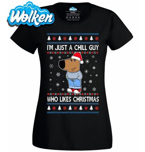 Obrázek produktu Dámské tričko Pohodové Vánoce Prostě Chill Guy