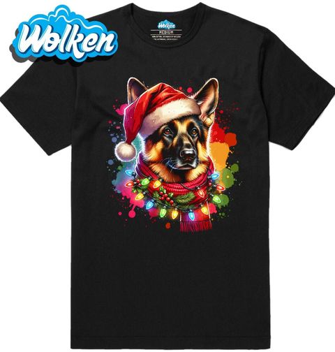 Obrázek produktu Pánské tričko Vánoční ovčák v Santa Čepici
