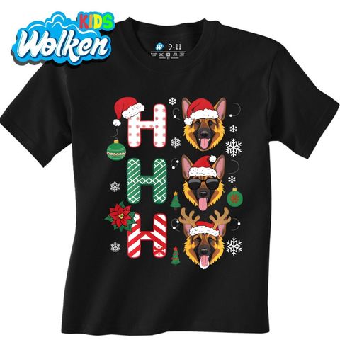 Obrázek produktu Dětské tričko Santa Německý Ovčák Ho Ho Ho