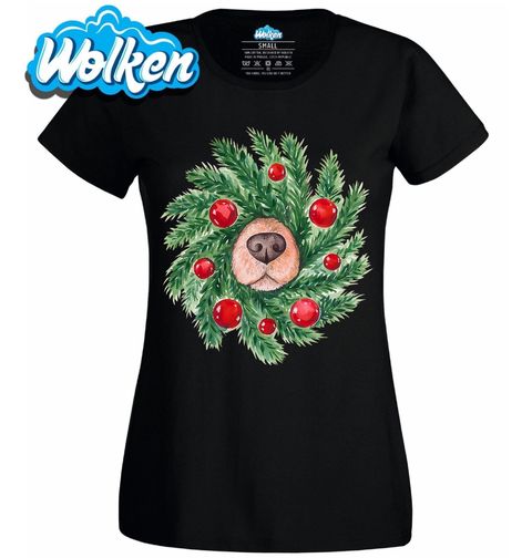 Obrázek produktu Dámské tričko Vánoční Psí Věnec