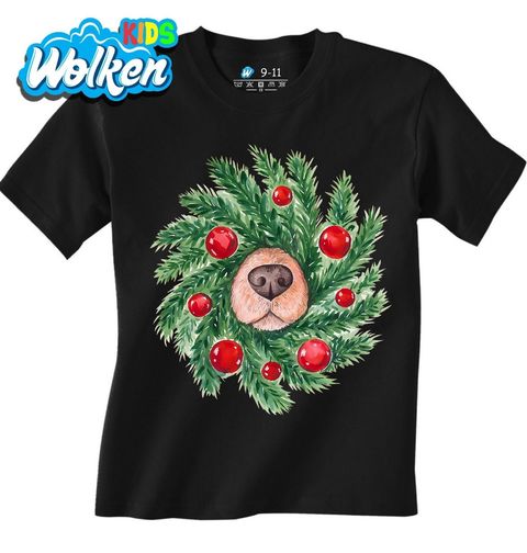 Obrázek produktu Dětské tričko Vánoční Psí Věnec