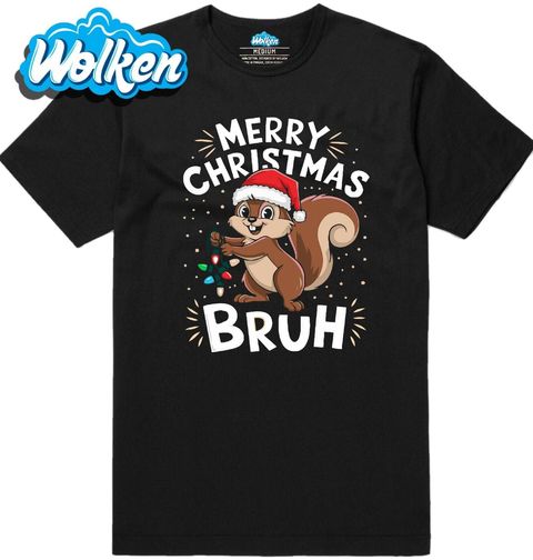 Obrázek produktu Pánské tričko Vánoční Veverka Merry Christmas Bruh