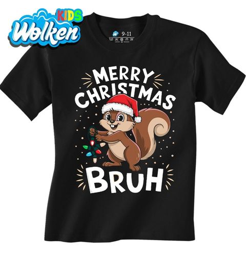 Obrázek produktu Dětské tričko Vánoční Veverka Merry Christmas Bruh
