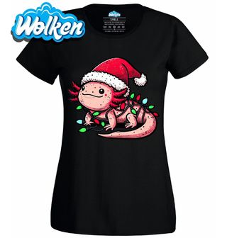 Dámské tričko Vánoční Růžový Axolotl.jpg