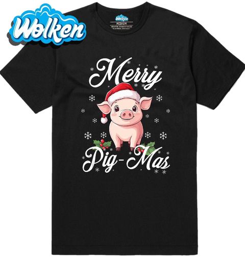 Obrázek produktu Pánské tričko Vánoční Prasátko Merry Pig-Mas