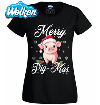 Dámské tričko Vánoční Prasátko Merry Pig-Mas.jpg