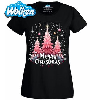 Dámské tričko Růžové Vánoce Merry Christmas.jpg