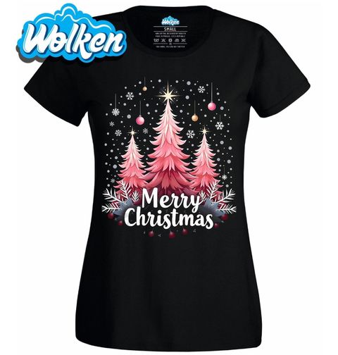 Obrázek produktu Dámské tričko Růžové Vánoce Merry Christmas