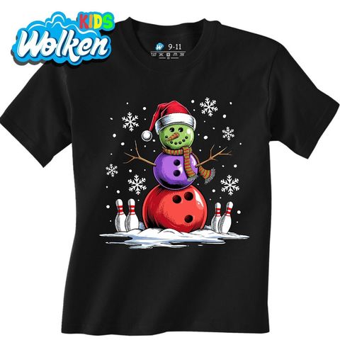 Obrázek produktu Dětské tričko Vánoční Bowlingový Sněhulák
