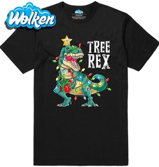 Pánské tričko Vánoční Dinosaurus T-Rex Tree Rex.jpg