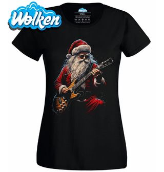 Dámské tričko Rockový Santa s Kytarou.jpg