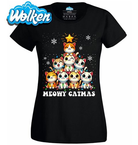 Obrázek produktu Dámské tričko Kočičí Stromeček Meowy Catmas