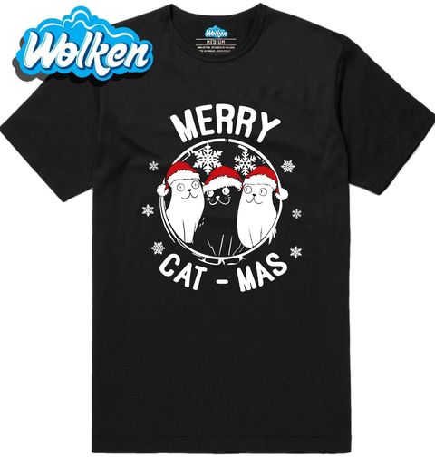 Obrázek produktu Pánské tričko Veselé Kočičí Vánoce Merry Cat-mas