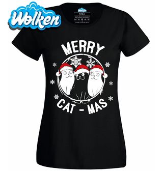 Dámské tričko Veselé Kočičí Vánoce Merry Cat-mas.jpg