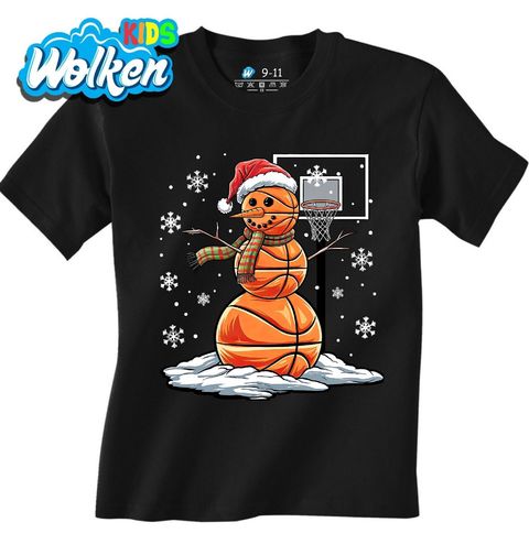 Obrázek produktu Dětské tričko Vánoční Basketbalový Sněhulák