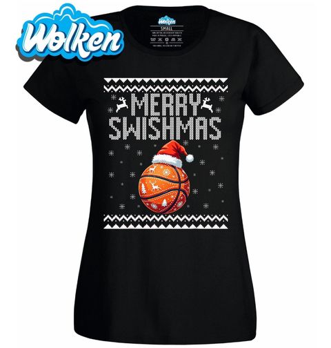Obrázek produktu Dámské tričko Vánoční Basketbalový Míč Merry Swishmas