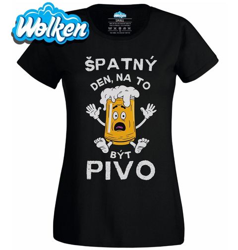 Obrázek produktu Dámské tričko Vyděšené pivo Špatný den na to být pivo