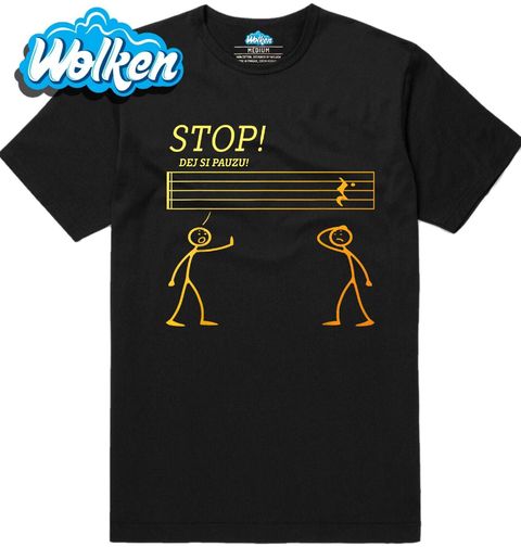 Obrázek produktu Pánské tričko Stop! Dej si pauzu Hudebník Stickman