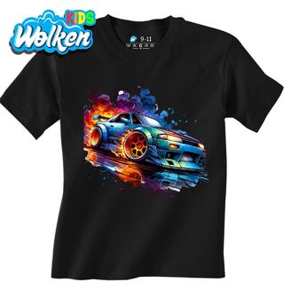 Dětské tričko Driftující Auto v Plamenech.jpg