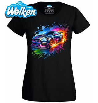 Dámské tričko Driftující Muscle Car.jpg