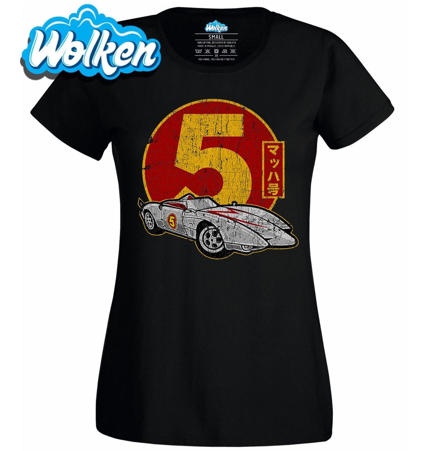 Dámské tričko Závodní Auto Speed Racer Mach 5.jpg