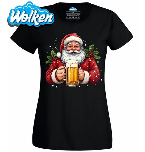 Obrázek produktu Dámské tričko Vánoční Santa s Pivem
