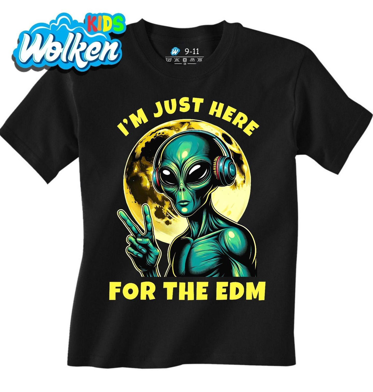 Dětské tričko Mimozemšťan Jsem tu jen kvůli EDM.jpg
