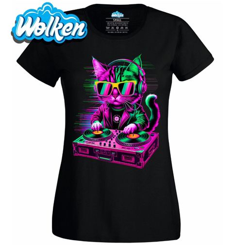 Obrázek produktu Dámské tričko Neonová DJ Kočka