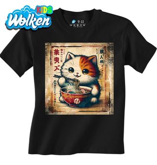 Dětské tričko Retro Plakát Kočka a Horký Ramen.jpg