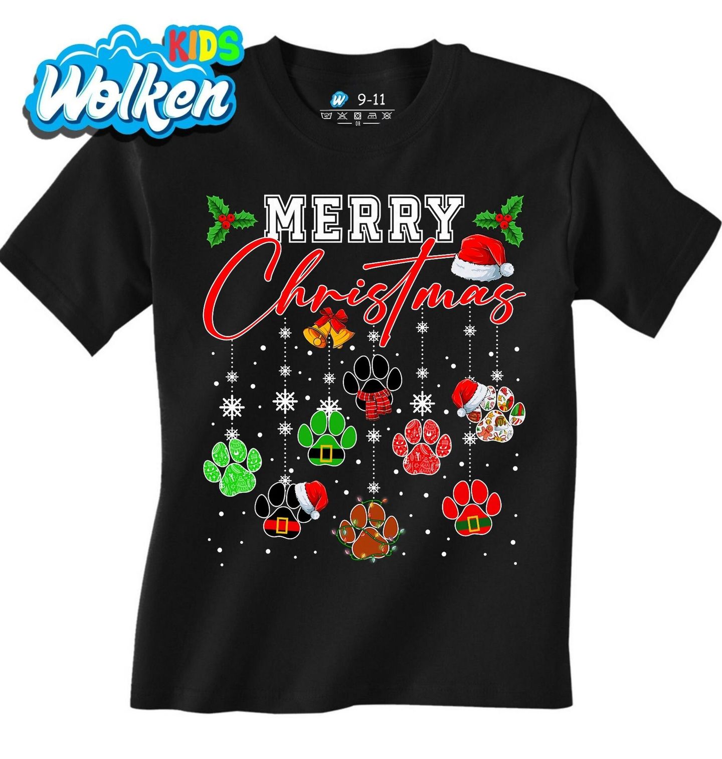 Dětské tričko Vánoční Tlapky Merry Christmas.jpg