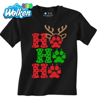 Dětské tričko Vánoční Psí Stopy Ho Ho Ho.jpg