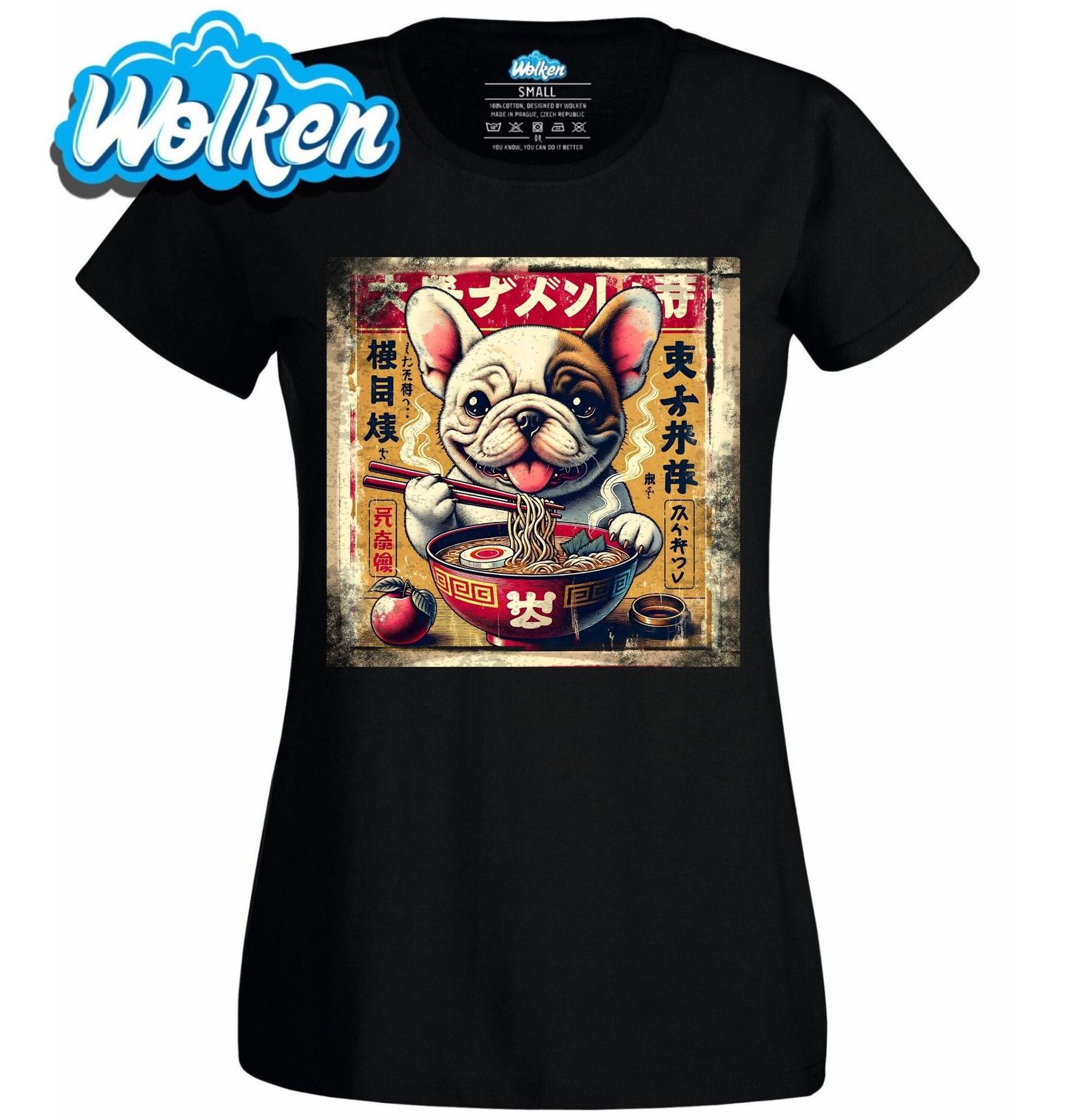Dámské tričko Retro Plakát Buldoček a Ramen.jpg