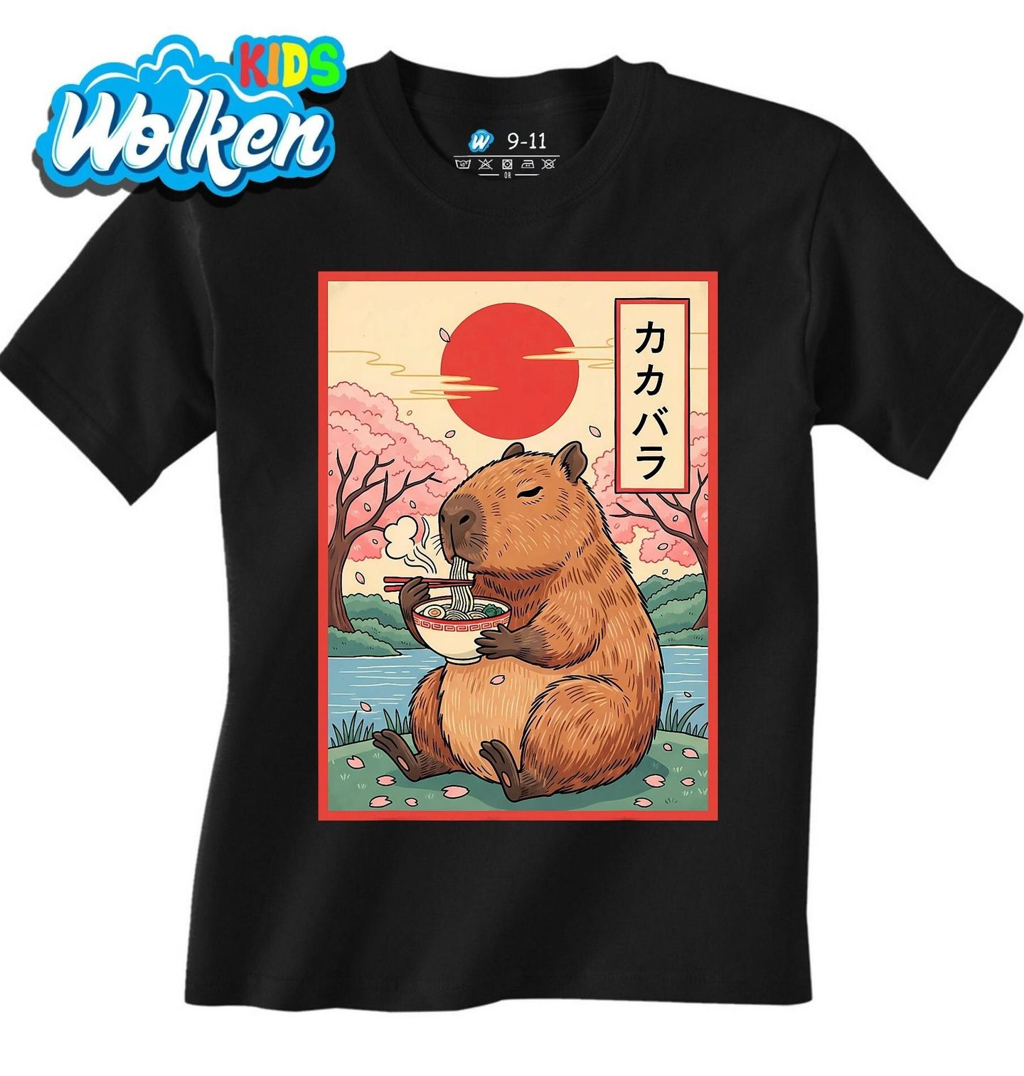 Dětské tričko Ramen Kapybara v Japonské Zahradě.jpg