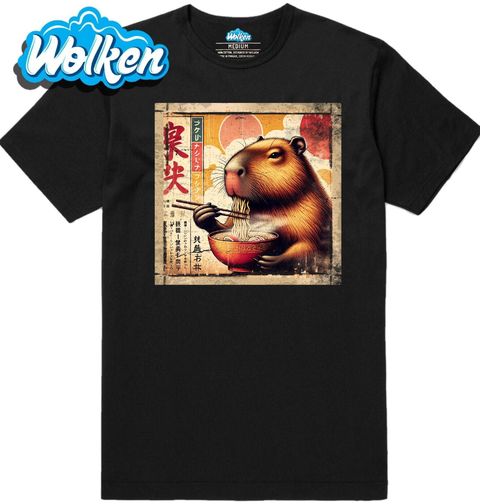 Obrázek produktu Pánské tričko Retro Plakát Kapybara a Horký Ramen
