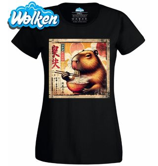 Dámské tričko Retro Plakát Kapybara a Horký Ramen.jpg